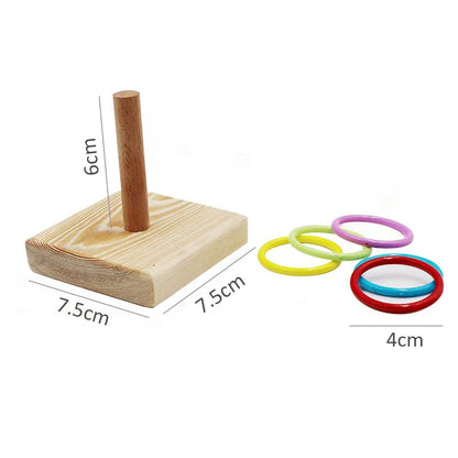 Stacking Ring Bird Toy Bird Trick Tabletop Toy Small Rings Toy Set for Parrots