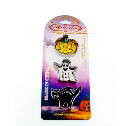 Halloween Cutter Molds Stainless Steel Cutters Cat Pumpkin Ghost Shaped Cutters Set