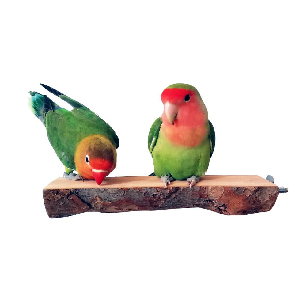 2PCS Wooden Bird Perch Stand Parrot Platform Hanging Perch Toy Bird Cage Accessories