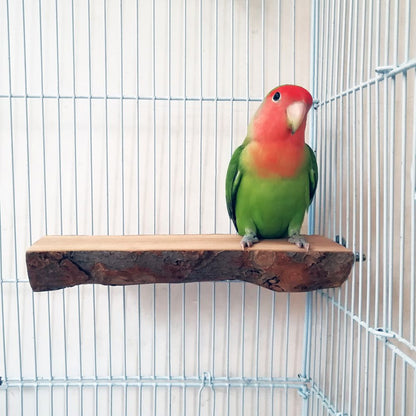 2PCS Wooden Bird Perch Stand Parrot Platform Hanging Perch Toy Bird Cage Accessories