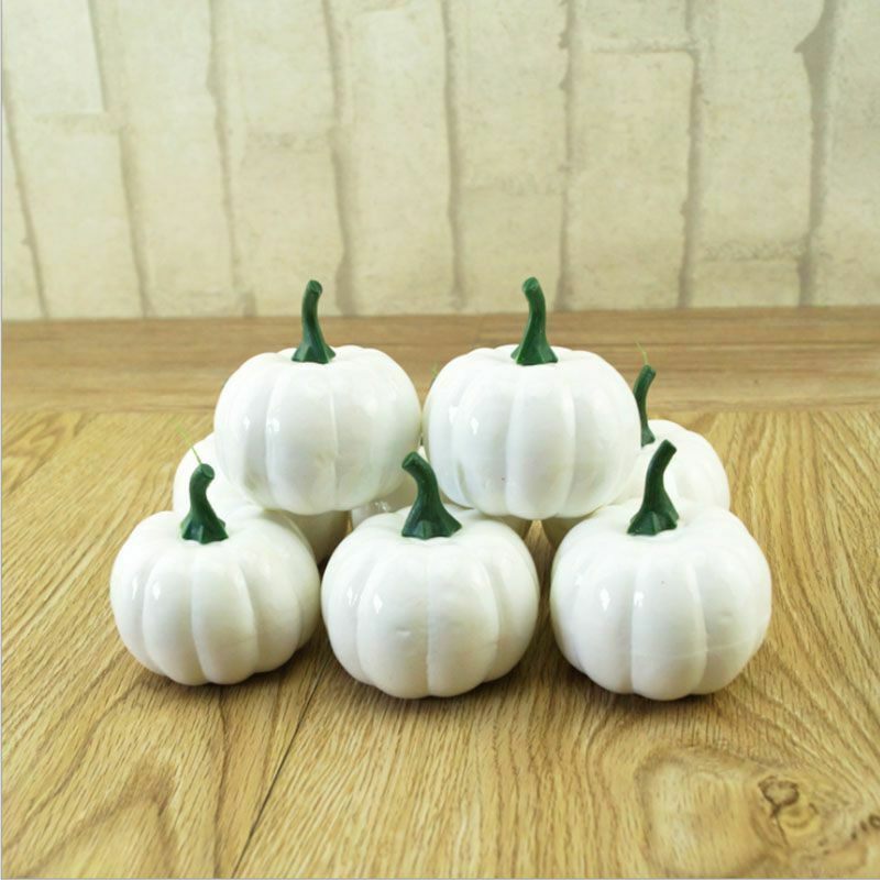 6PCS Different Sizes Fake Pumpkins Foam Pumpkins Toy for Halloween Decoration