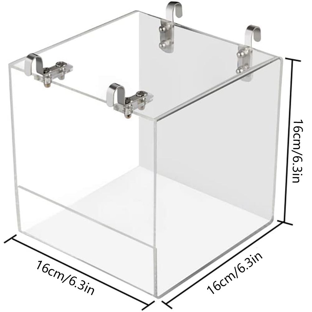 Acrylic Bird Bathtub Bath Shower Box Bowl with Hooks Cage Accessory for Birds Parrots