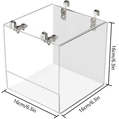 Acrylic Bird Bathtub Bath Shower Box Bowl with Hooks Cage Accessory for Birds Parrots