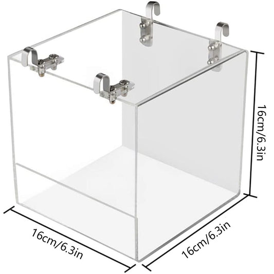 Acrylic Bird Bathtub Bath Shower Box Bowl with Hooks Cage Accessory for Birds Parrots