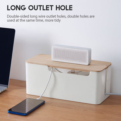 Cable Management Box Cable Organizer Box Wire Management Organizer Cover Hider for Desktop Home Office Kitchen