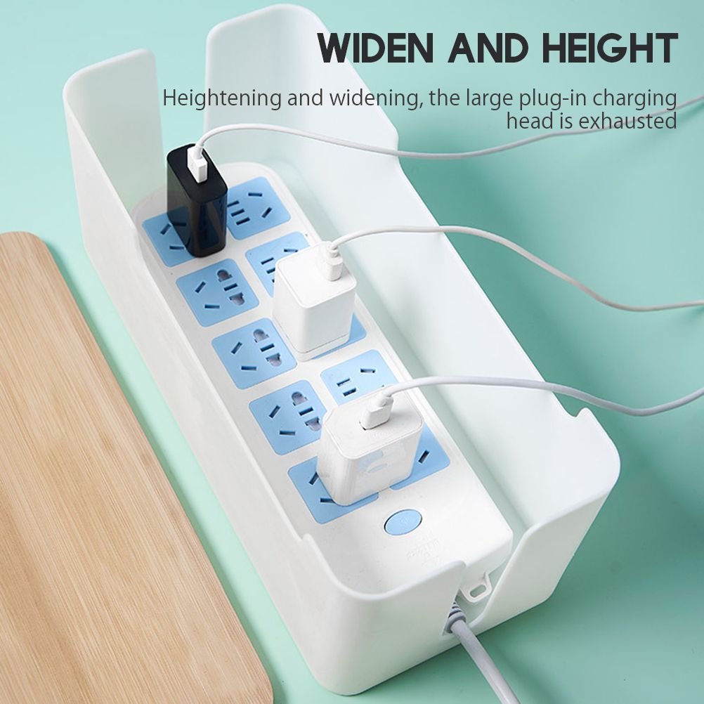 Cable Management Box Cable Organizer Box Wire Management Organizer Cover Hider for Desktop Home Office Kitchen