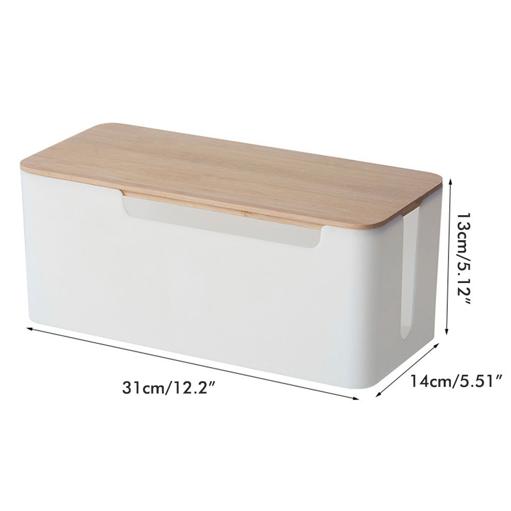 Cable Management Box Cable Organizer Box Wire Management Organizer Cover Hider for Desktop Home Office Kitchen