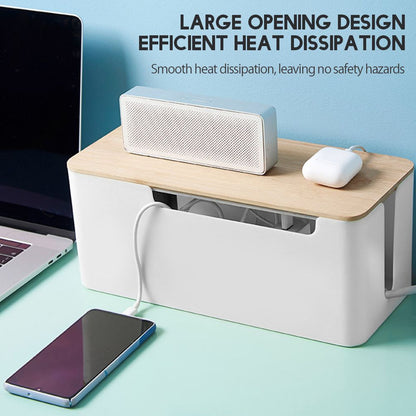 Cable Management Box Cable Organizer Box Wire Management Organizer Cover Hider for Desktop Home Office Kitchen