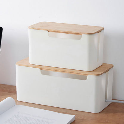 Cable Management Box Cable Organizer Box Wire Management Organizer Cover Hider for Desktop Home Office Kitchen