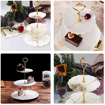 6pcs/set 3 Tier Cake Stand Silicone Resin Tray Molds DIY Irregular Mold Home Decoration Craft