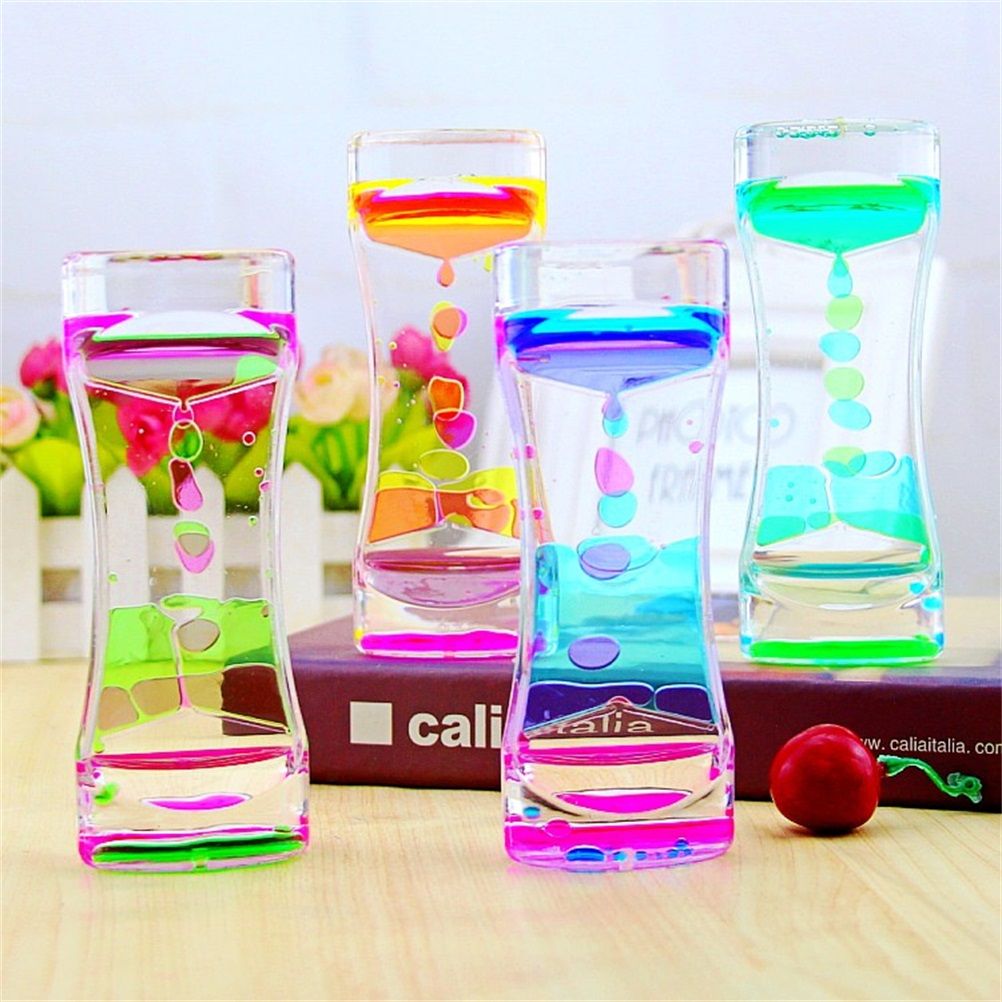 Colorful Liquid Timer Anxiety Relief Toys Liquid Motion Timer Bubble Timer Oil Hourglass Toys for Kids and Adults