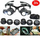 25X 8 Lens Magnifier Head Mount Magnifying Glass Hands Free Magnifier with Light