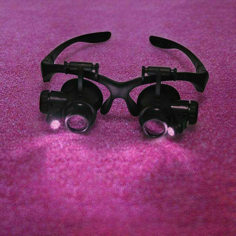 25X 8 Lens Magnifier Head Mount Magnifying Glass Hands Free Magnifier with Light
