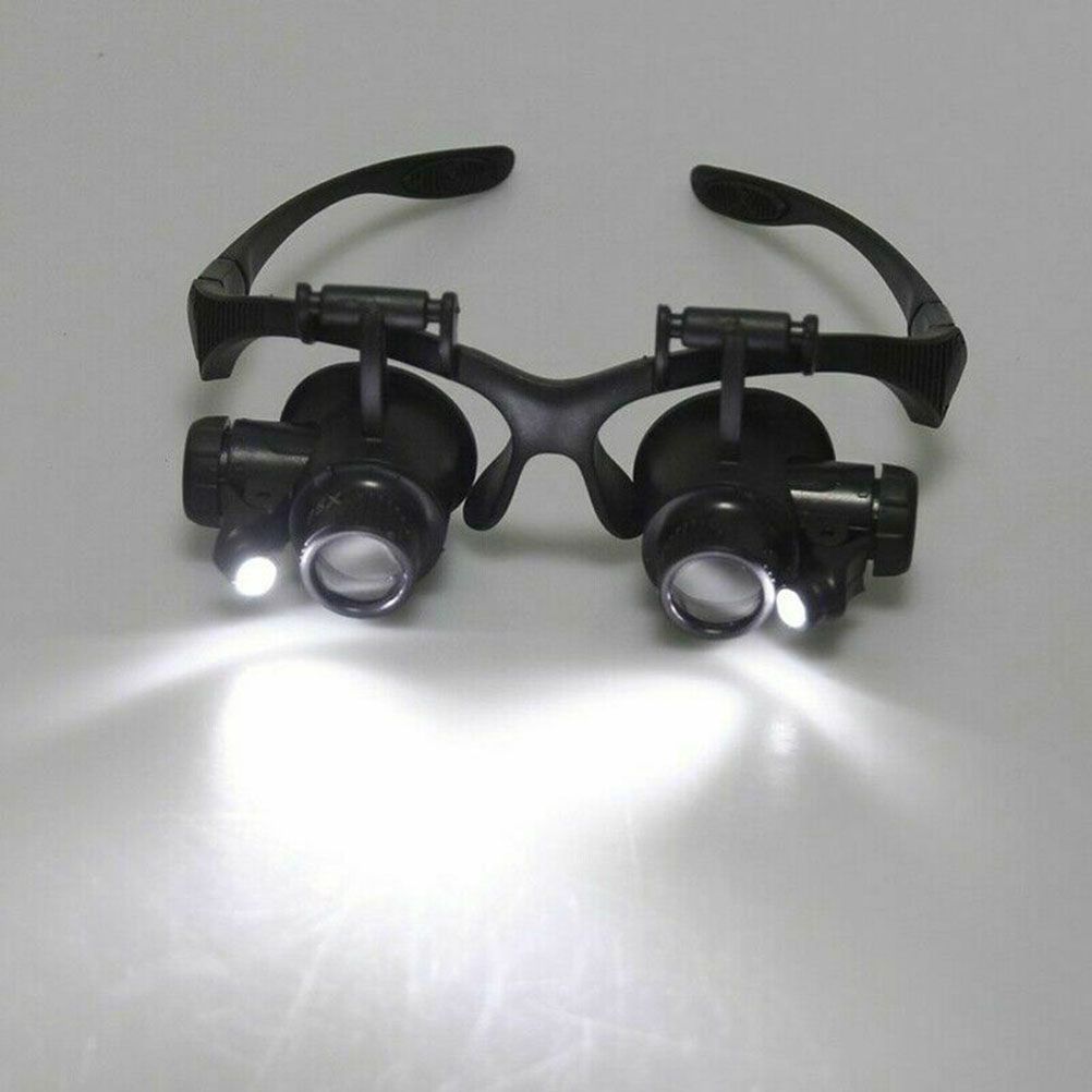 25X 8 Lens Magnifier Head Mount Magnifying Glass Hands Free Magnifier with Light
