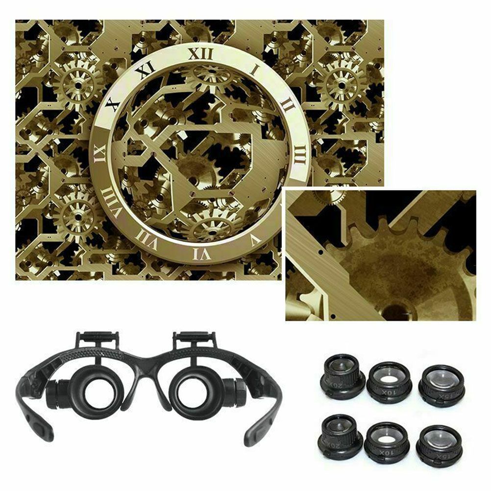 25X 8 Lens Magnifier Head Mount Magnifying Glass Hands Free Magnifier with Light