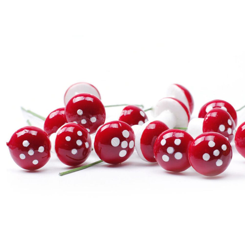 50PCS Mini Mushroom Decoration Miniature Garden Crafts Small Artificial Mushroom