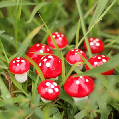 50PCS Mini Mushroom Decoration Miniature Garden Crafts Small Artificial Mushroom