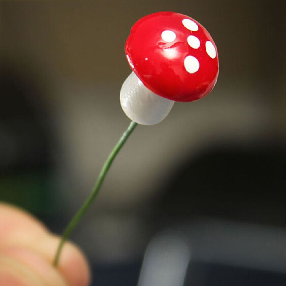 50PCS Mini Mushroom Decoration Miniature Garden Crafts Small Artificial Mushroom