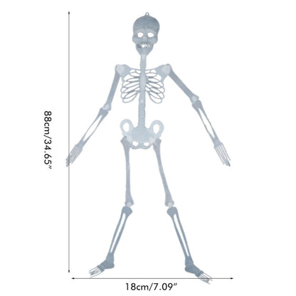 Glowing in the Dark Halloween Skeleton Decor Luminous Lifelike Skeleton Model for Front Lawn Haunted House Bar Props Halloween Party Decorations