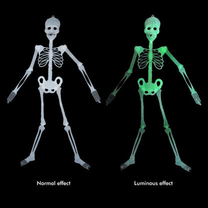 Glowing in the Dark Halloween Skeleton Decor Luminous Lifelike Skeleton Model for Front Lawn Haunted House Bar Props Halloween Party Decorations