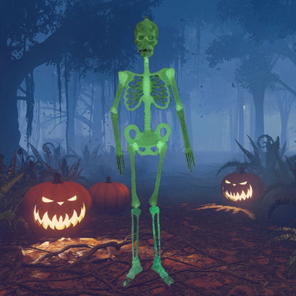 Glowing in the Dark Halloween Skeleton Decor Luminous Lifelike Skeleton Model for Front Lawn Haunted House Bar Props Halloween Party Decorations
