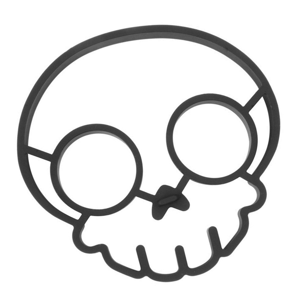 Funny Skeleton Head Fried Egg Mold Silicone Non Stick Egg Shaper Ring Creative Pancake Form Mold Maker