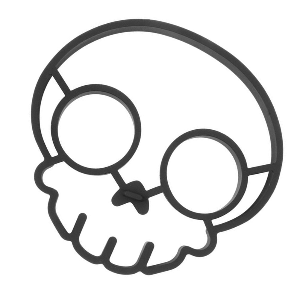 Funny Skeleton Head Fried Egg Mold Silicone Non Stick Egg Shaper Ring Creative Pancake Form Mold Maker