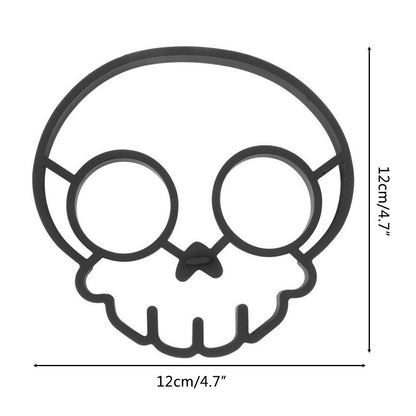 Funny Skeleton Head Fried Egg Mold Silicone Non Stick Egg Shaper Ring Creative Pancake Form Mold Maker