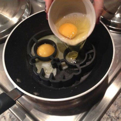 Funny Skeleton Head Fried Egg Mold Silicone Non Stick Egg Shaper Ring Creative Pancake Form Mold Maker