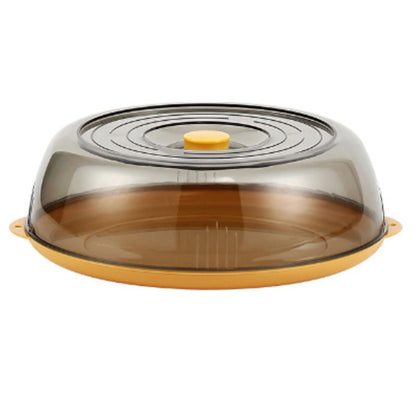Dish Cover PET Heat Insulation Storage Transparent Dustproof for Home Picnic Cooking Yellow