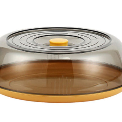 Dish Cover PET Heat Insulation Storage Transparent Dustproof for Home Picnic Cooking Yellow