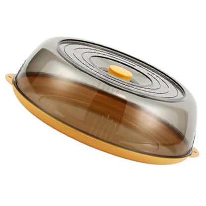 Dish Cover PET Heat Insulation Storage Transparent Dustproof for Home Picnic Cooking Yellow