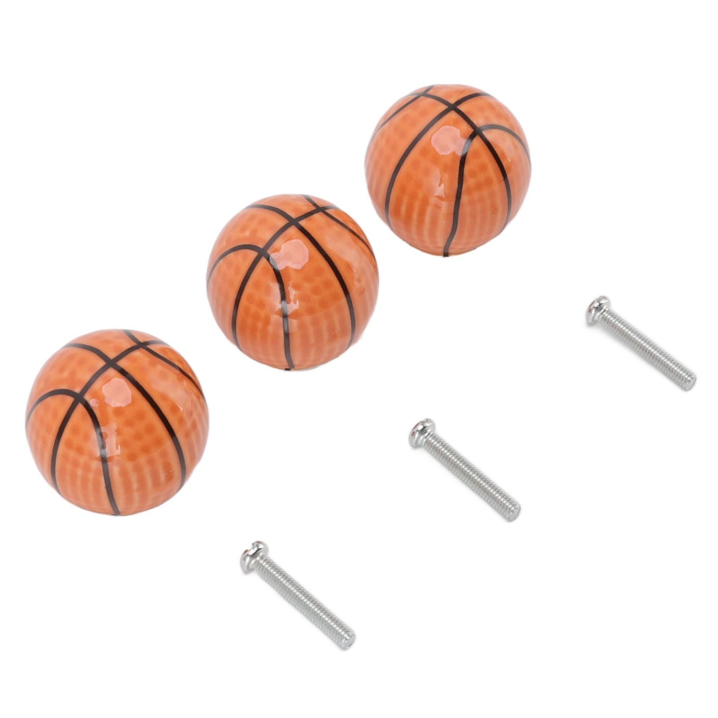 3 Set Basketball Cabinet Kitchen Home Knobs Ball Type Single Hole Drawer Ceramic Handle