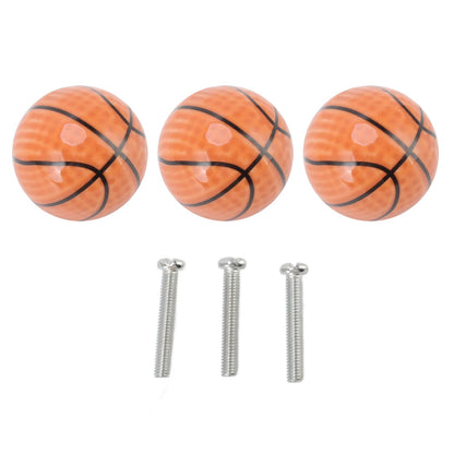 3 Set Basketball Cabinet Kitchen Home Knobs Ball Type Single Hole Drawer Ceramic Handle