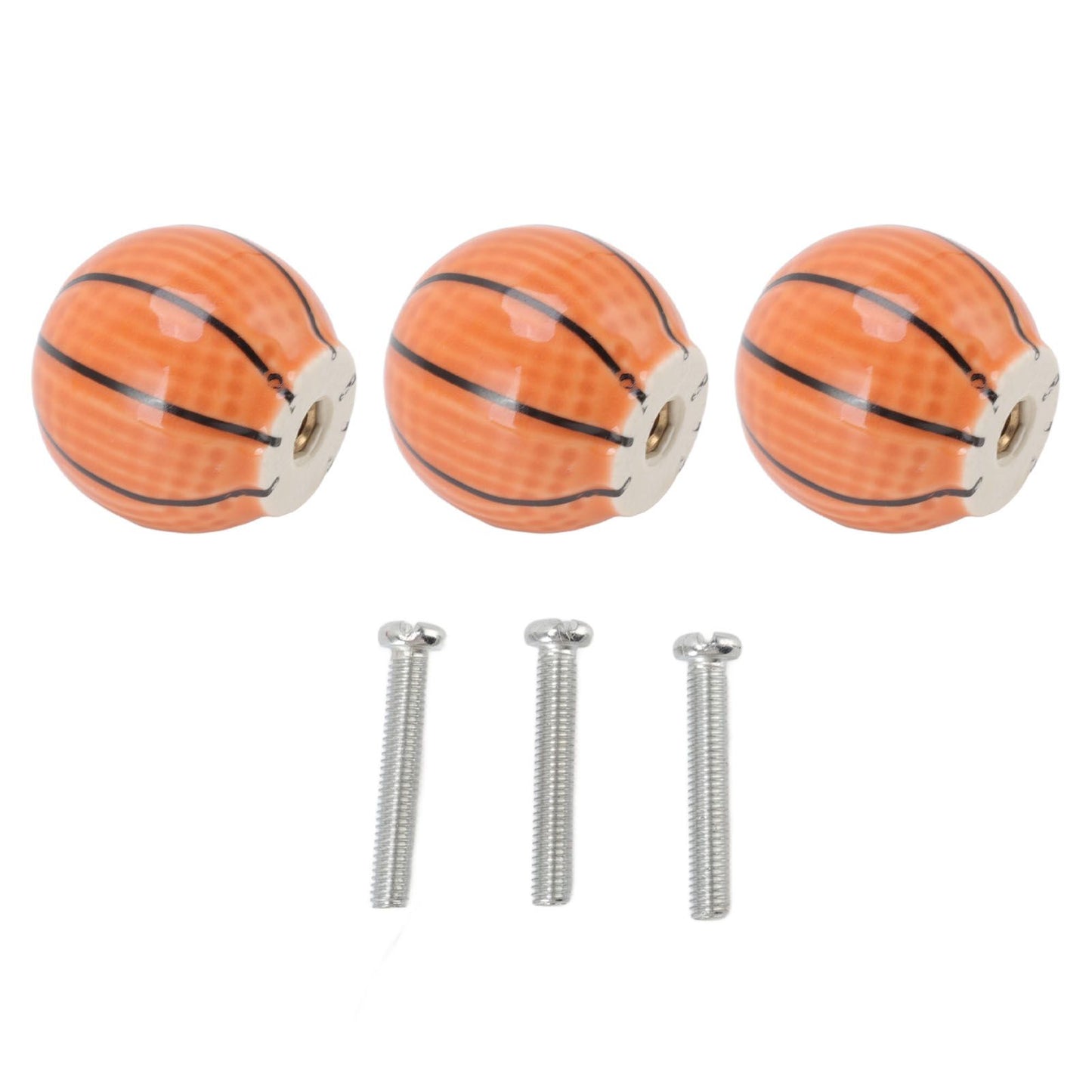 3 Set Basketball Cabinet Kitchen Home Knobs Ball Type Single Hole Drawer Ceramic Handle