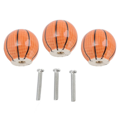 3 Set Basketball Cabinet Kitchen Home Knobs Ball Type Single Hole Drawer Ceramic Handle