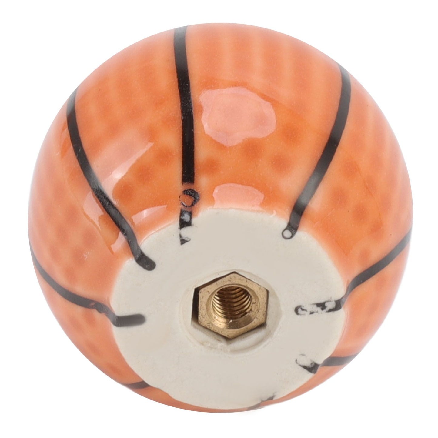 3 Set Basketball Cabinet Kitchen Home Knobs Ball Type Single Hole Drawer Ceramic Handle