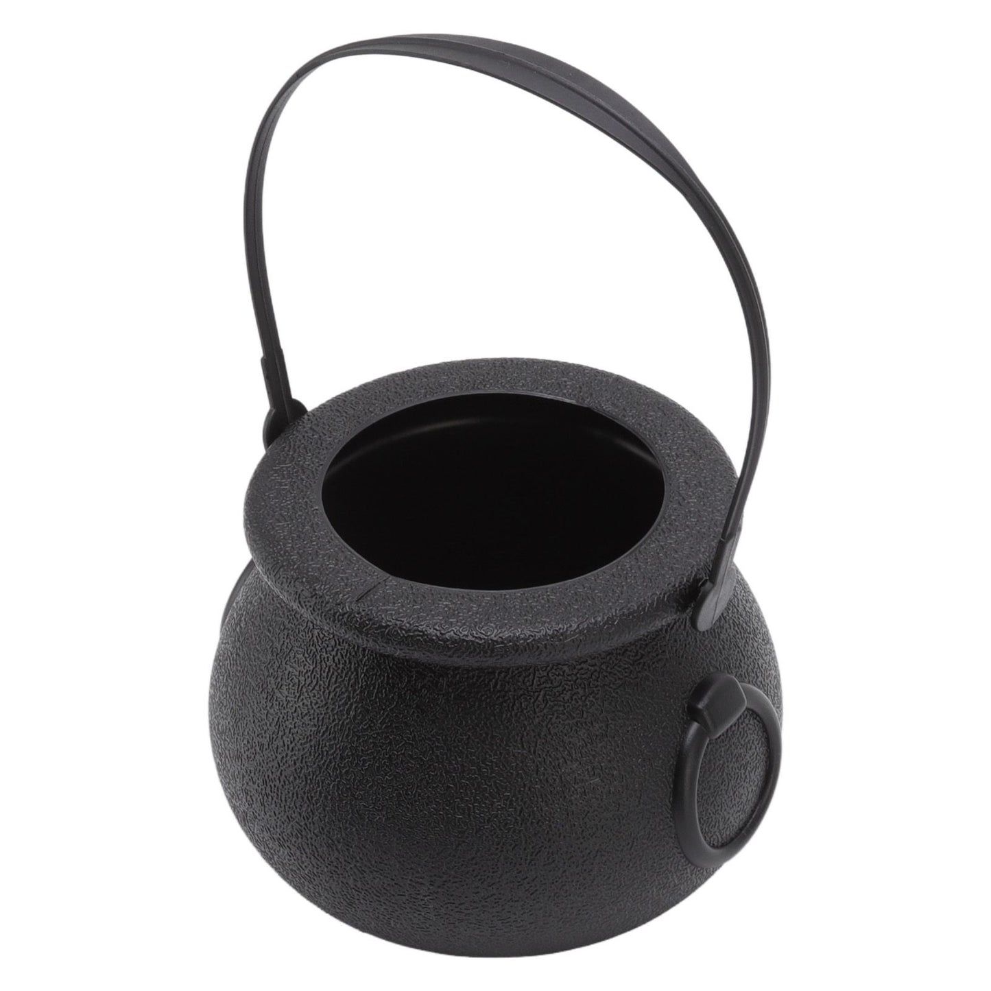 Candy Bucket Plastic Black Portable Cauldron Kettle Halloween Party Decoration with Handle for Kids