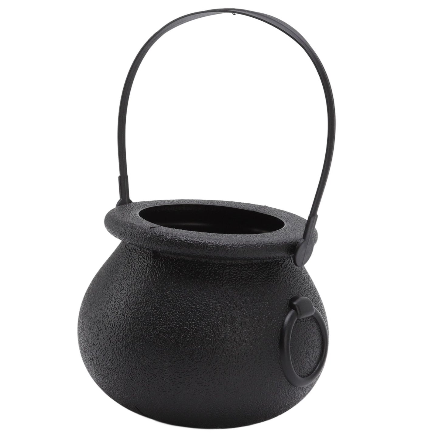Candy Bucket Plastic Black Portable Cauldron Kettle Halloween Party Decoration with Handle for Kids