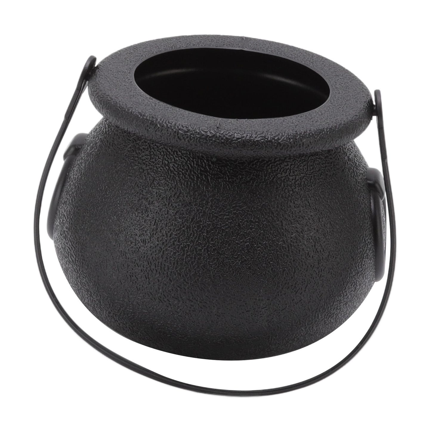Candy Bucket Plastic Black Portable Cauldron Kettle Halloween Party Decoration with Handle for Kids