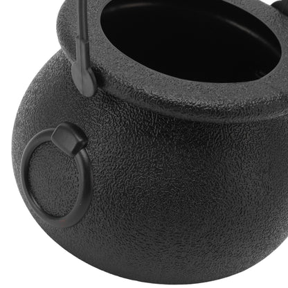 Candy Bucket Plastic Black Portable Cauldron Kettle Halloween Party Decoration with Handle for Kids