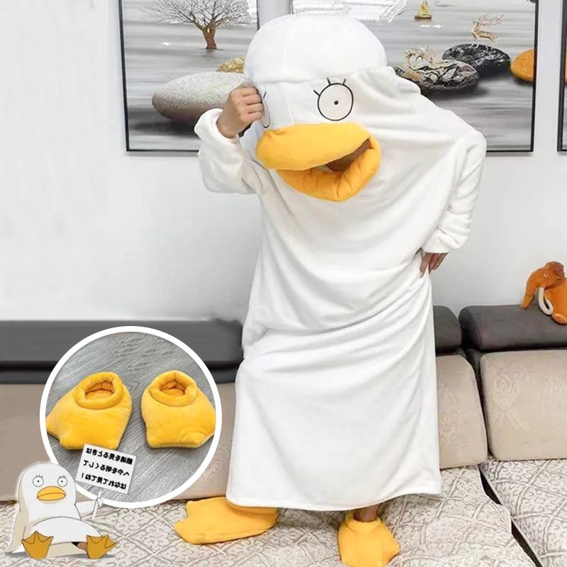 Duck Cosplay Costumes One Piece Pajamas Lovely Shape Jumpsuit Sleepwear for Daily Wear Type1 S