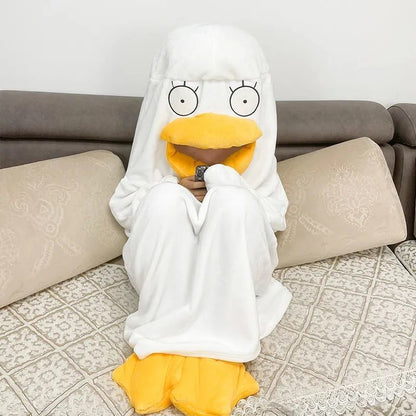 Duck Cosplay Costumes One Piece Pajamas Lovely Shape Jumpsuit Sleepwear for Daily Wear Type1 S