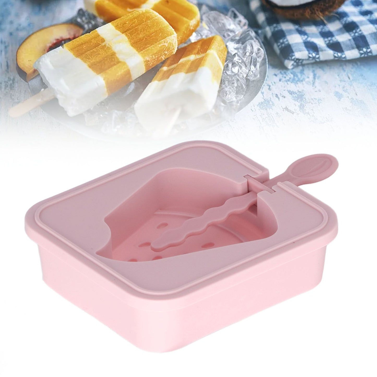Popsicle Molds Reusable Stackable DIY Silicone Ice Cream Popsicle Cakesickle Molds Kitchen Tools with Lid Stick Watermelon