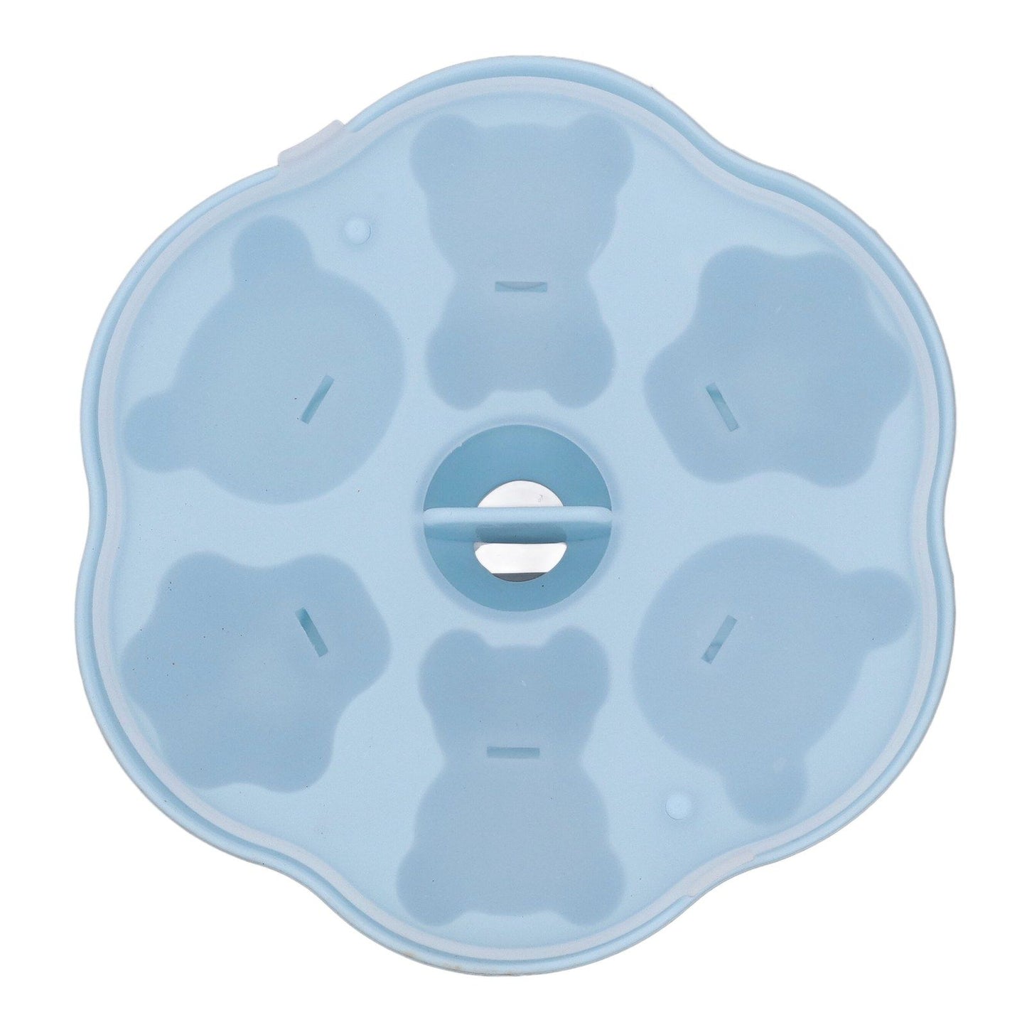 Jelly Mold Silicone Lovely Bear Cat Paw Ice Cube Cake Pudding Kitchen Mould with Lid for Home Kitchen Blue