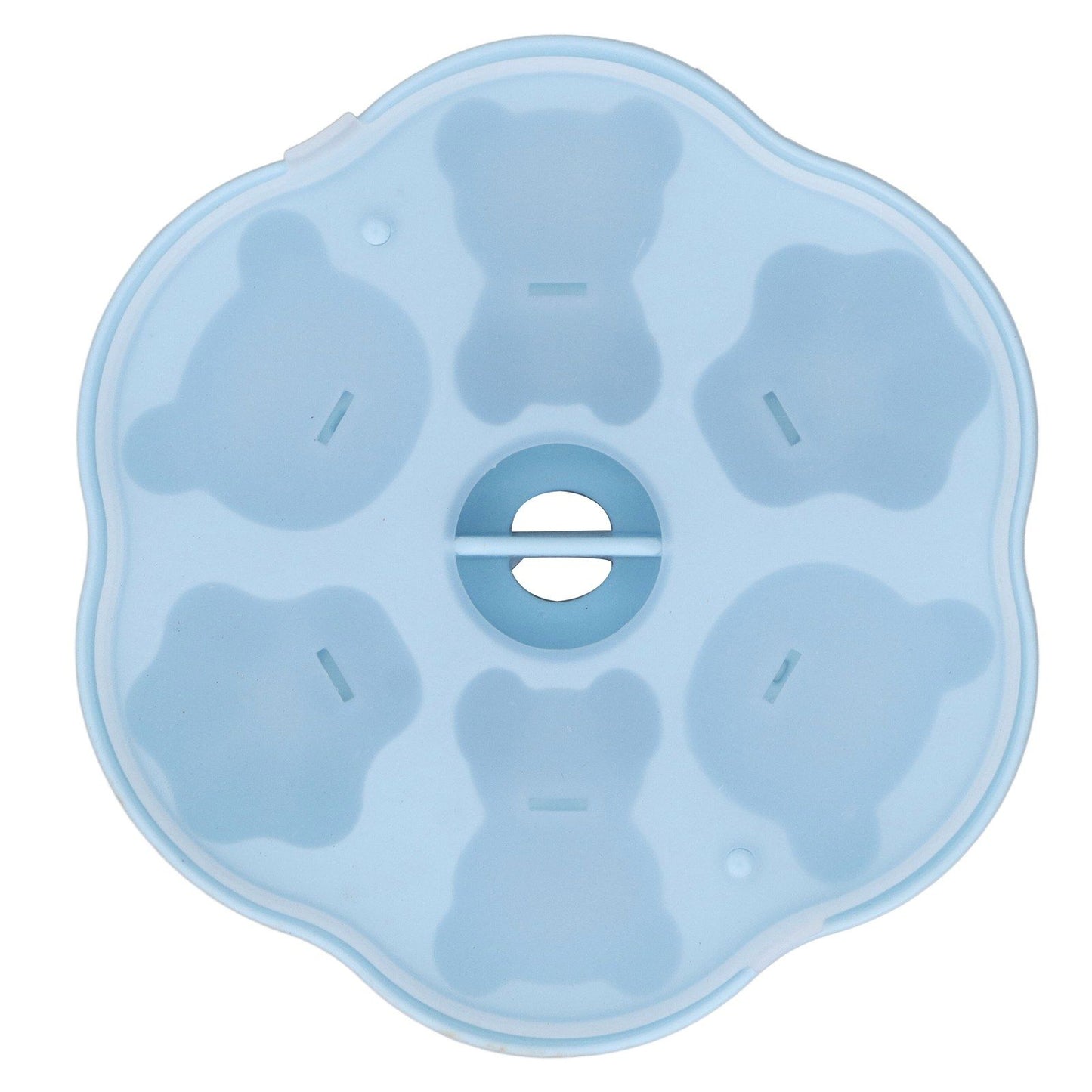 Jelly Mold Silicone Lovely Bear Cat Paw Ice Cube Cake Pudding Kitchen Mould with Lid for Home Kitchen Blue