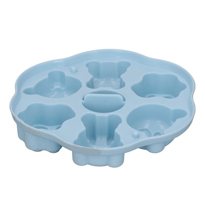 Jelly Mold Silicone Lovely Bear Cat Paw Ice Cube Cake Pudding Kitchen Mould with Lid for Home Kitchen Blue
