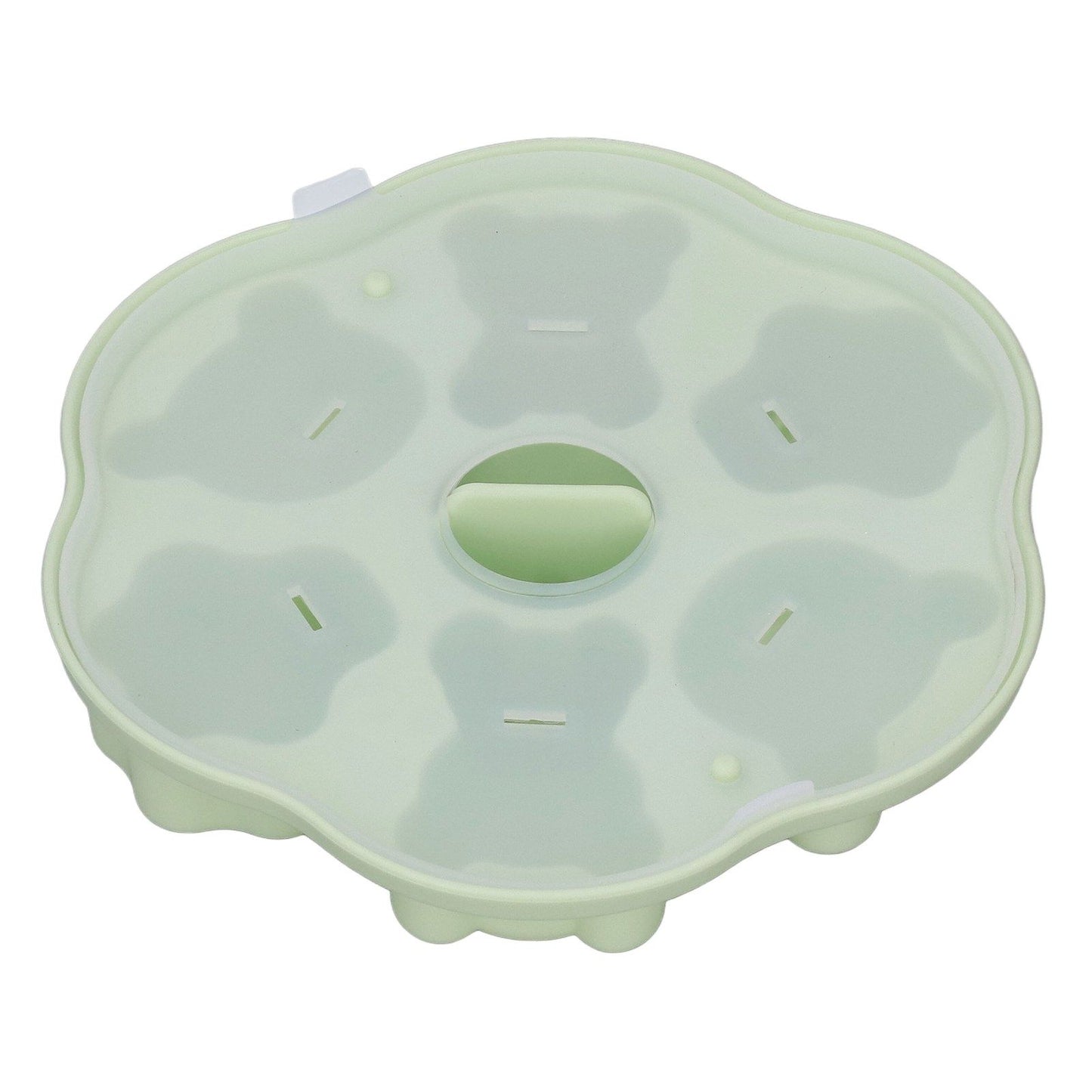 Jelly Mold Silicone Lovely Bear Cat Paw Ice Cube Cake Pudding Kitchen Mould with Lid for Home Kitchen Green