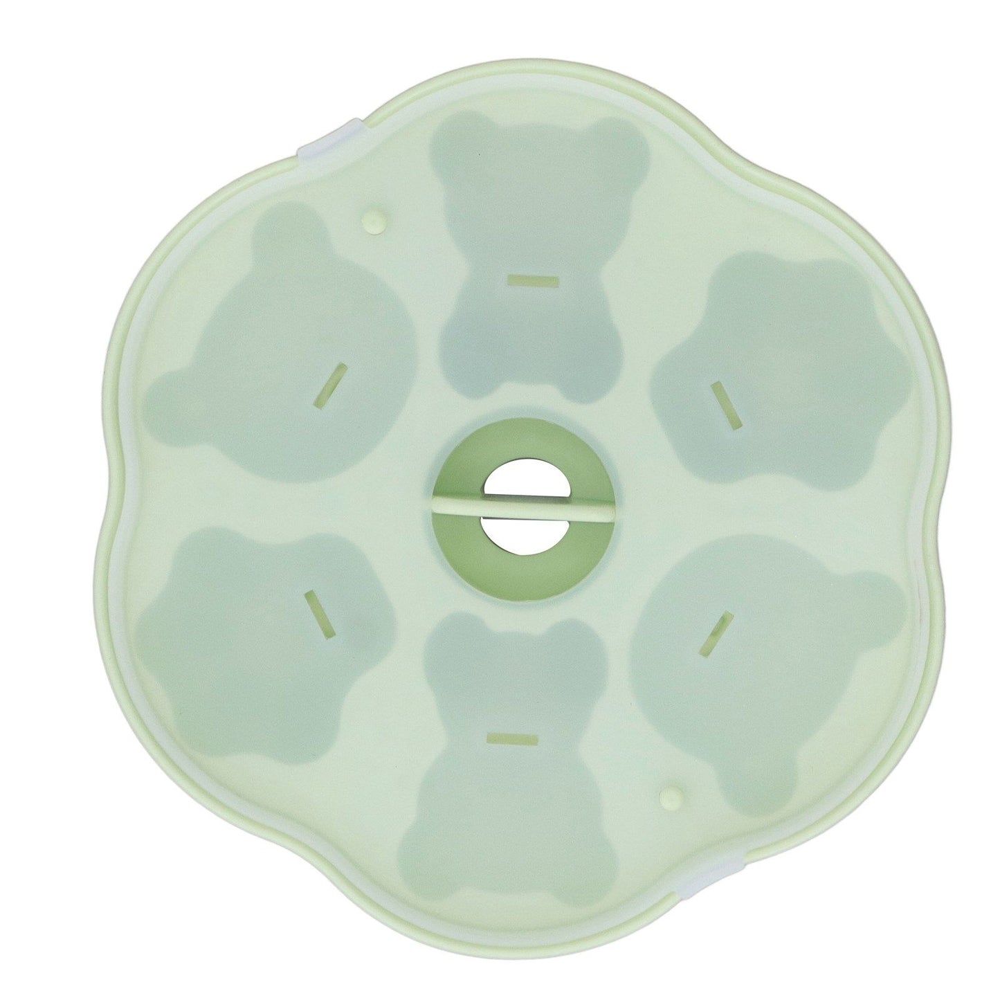 Jelly Mold Silicone Lovely Bear Cat Paw Ice Cube Cake Pudding Kitchen Mould with Lid for Home Kitchen Green