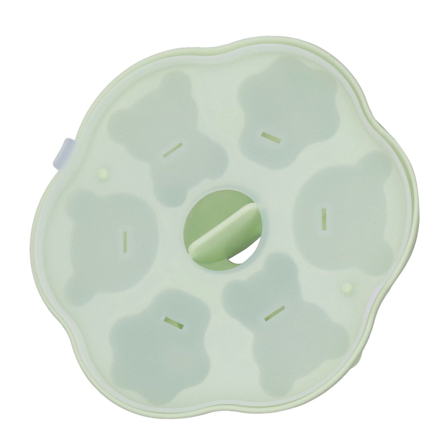 Jelly Mold Silicone Lovely Bear Cat Paw Ice Cube Cake Pudding Kitchen Mould with Lid for Home Kitchen Green